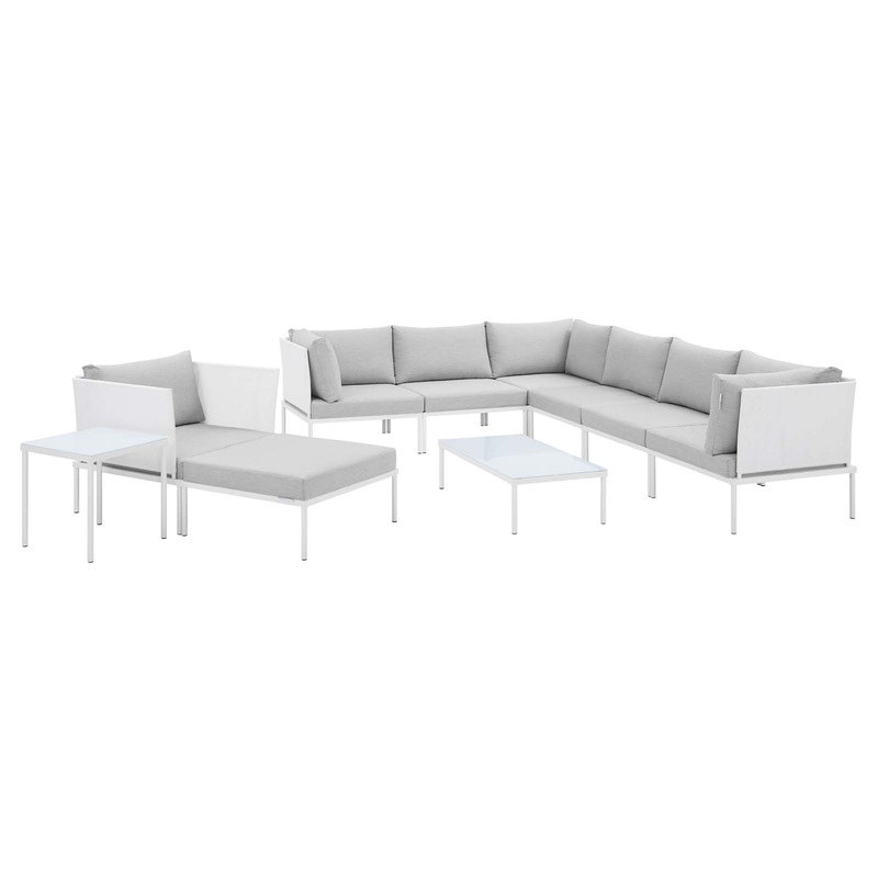 Harmony 10-Piece  Sunbrella Outdoor Patio Aluminum Sectional Sofa Set By Modway - EEI-4952