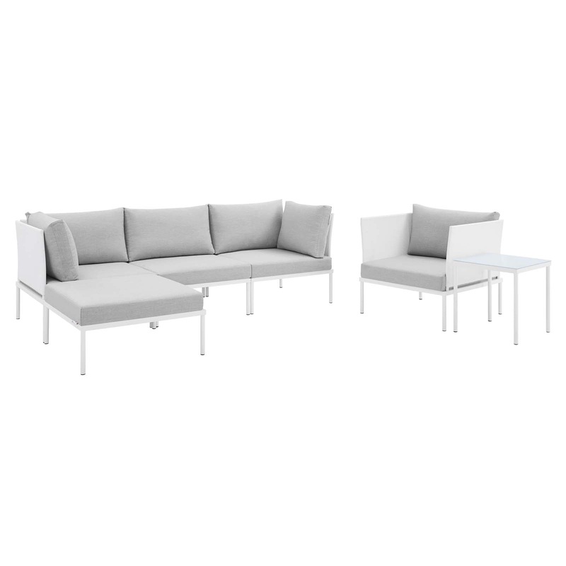 Harmony 6-Piece  Sunbrella Outdoor Patio Aluminum Seating Set By Modway - EEI-4932