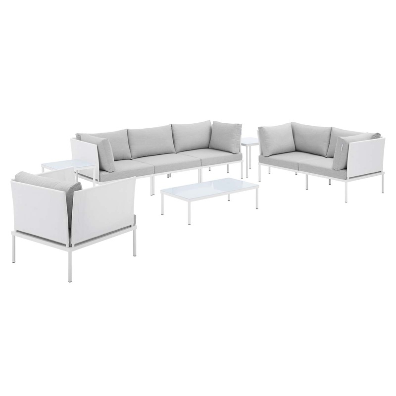 Harmony 8-Piece  Sunbrella Outdoor Patio Aluminum Seating Set By Modway - EEI-4948