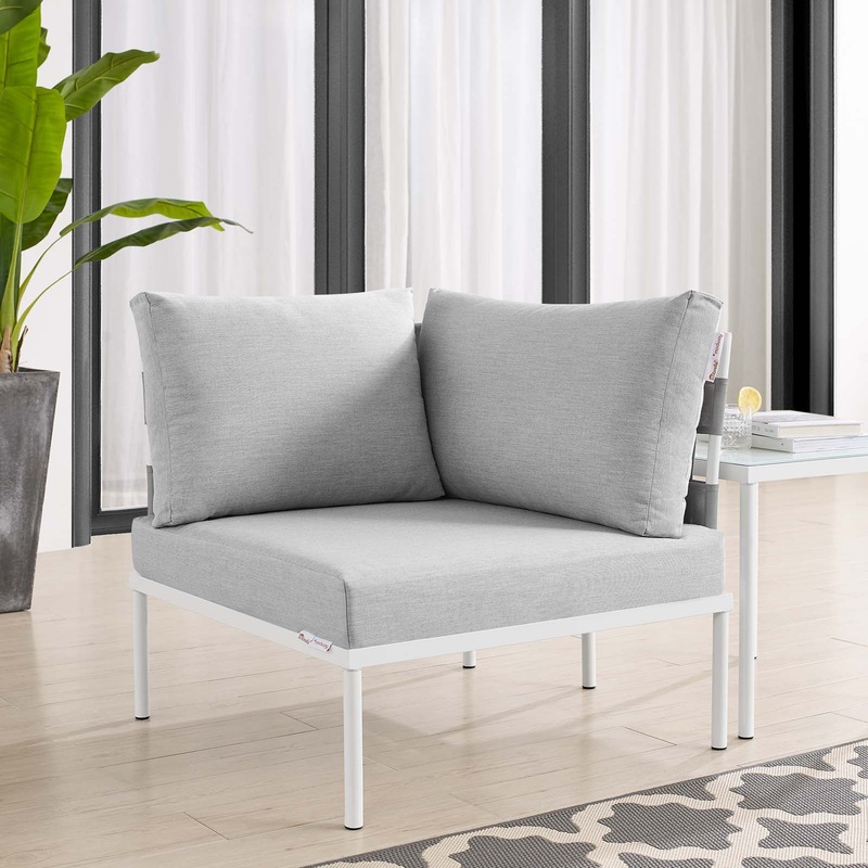 Harmony Sunbrella Outdoor Patio Aluminum Corner Chair By Modway - EEI-4540