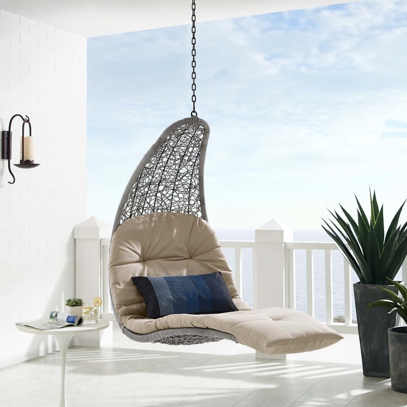 Landscape Outdoor Patio Hanging Chaise Lounge Outdoor Patio Swing Chair By Modway - EEI-4589