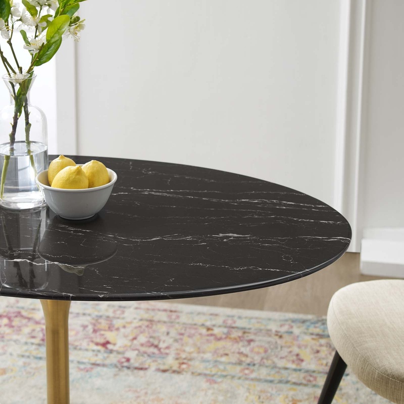 Lippa 42"  Oval Artificial Marble Dining Table By Modway - EEI-5226