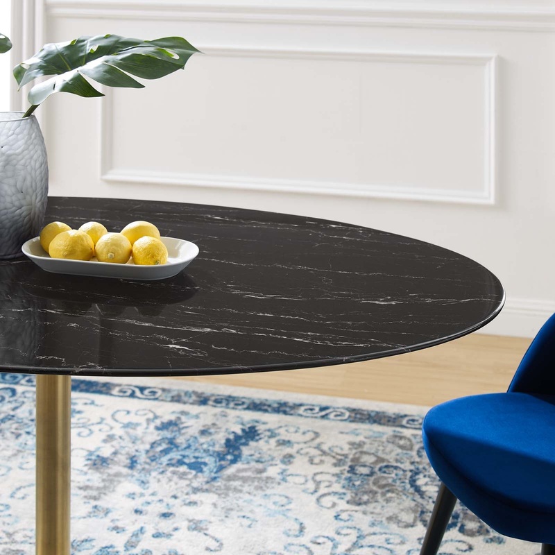 Lippa 60" Oval Artificial Marble Dining Table By Modway - EEI-5243