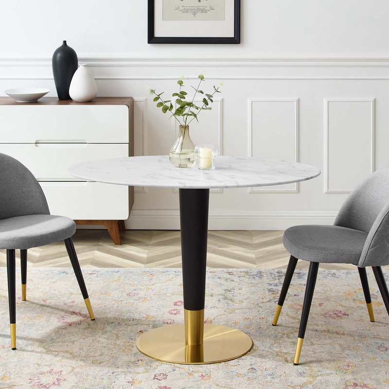 Zinque 42" Oval Artificial Marble Dining Table By Modway - EEI-5125