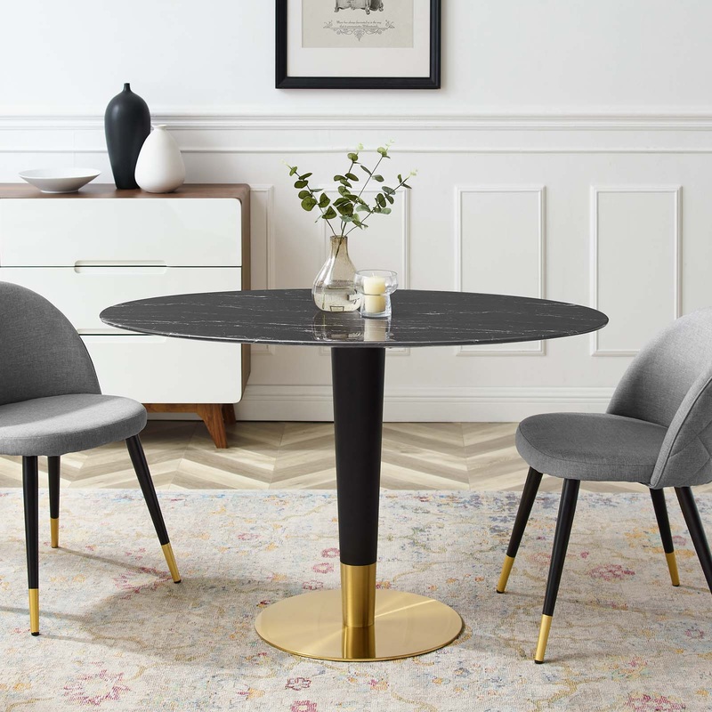Zinque 48" Oval Artificial Marble Dining Table By Modway - EEI-5134