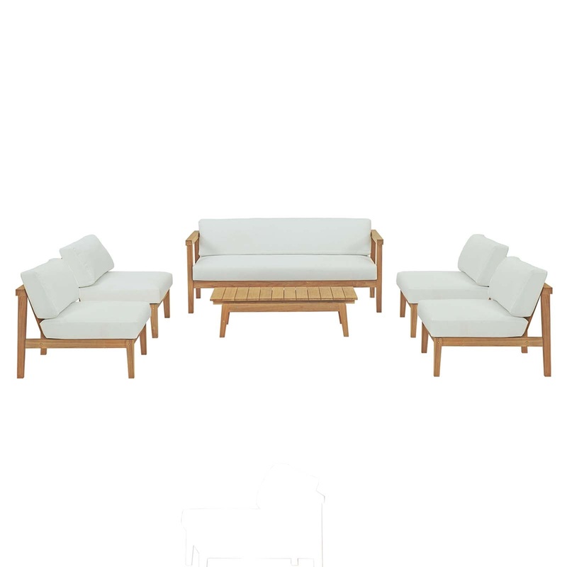 Bayport 6 Piece Outdoor Patio Teak Set By Modway - EEI-5483