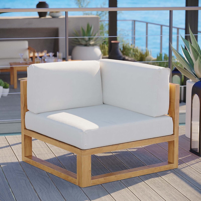 Modway Upland Outdoor Patio Teak Wood Corner Chair - EEI-4126