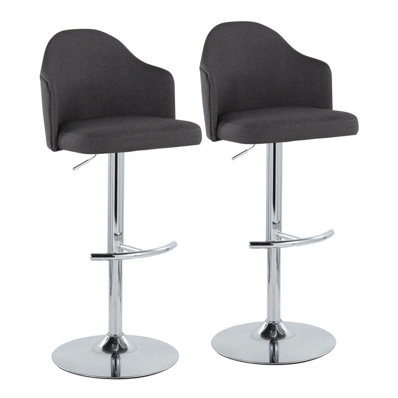 Ahoy Adjustable Barstool - Set of 2 By LumiSource - BS-AHOYUPFB-RT2 CHRCHAR2