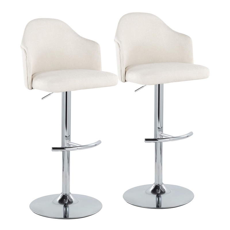 Ahoy Adjustable Barstool - Set of 2 By LumiSource - BS-AHOYUPFB-RT2 CHRCR2