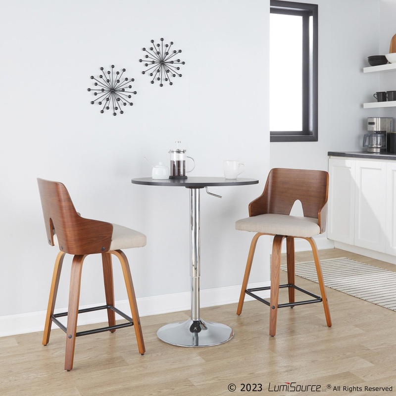 Ariana 24" Fixed-Height Counter Stool - Set of 2 By LumiSource - B24-ARIA-GRTZX2 WLWLBG2