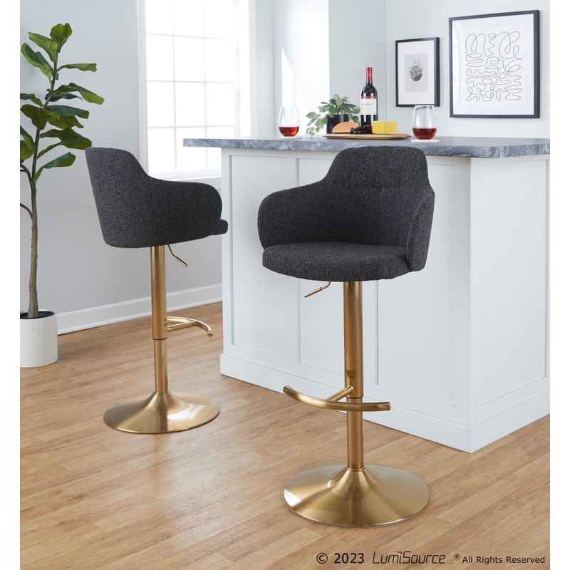 Boyne Adjustable Barstool - Set of 2 By LumiSource - BS-BOYNEFB-RT2 AUDGY2