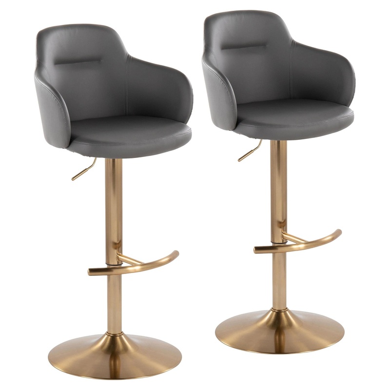 Boyne Adjustable Barstool - Set of 2 By LumiSource - BS-BOYNEPU-RT2 AUGY2