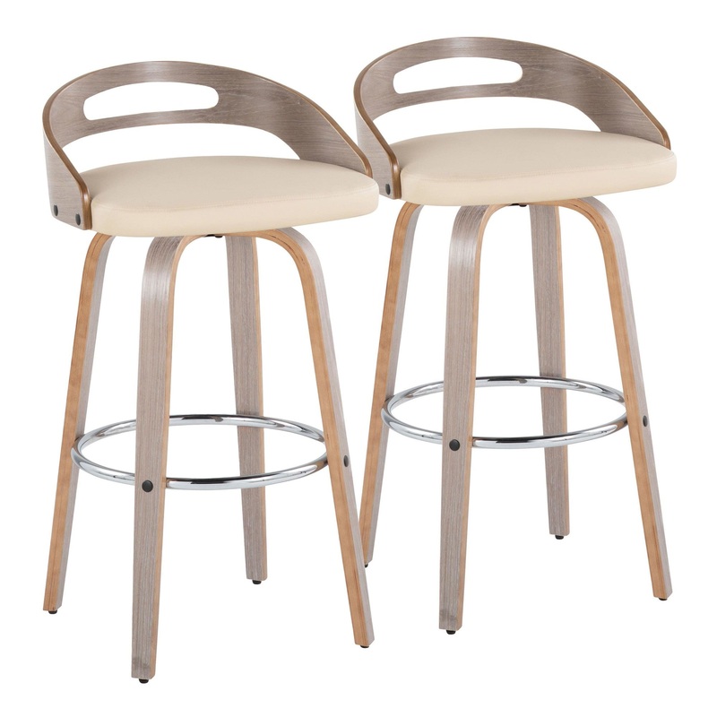 Cassis 30" Fixed-Height Barstool - Set of 2 By LumiSource - B30-CASSISPU-GRTZR2 LGYLGYCR2
