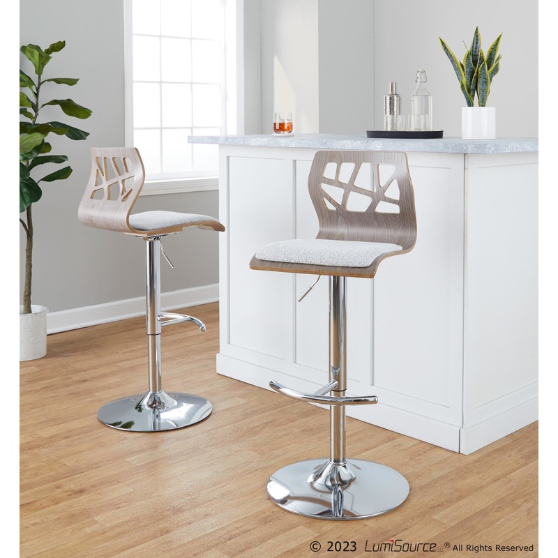 Folia Adjustable Barstool - Set of 2 By LumiSource - BS-FOLIAFB-RT2 CHRLGYLGY2