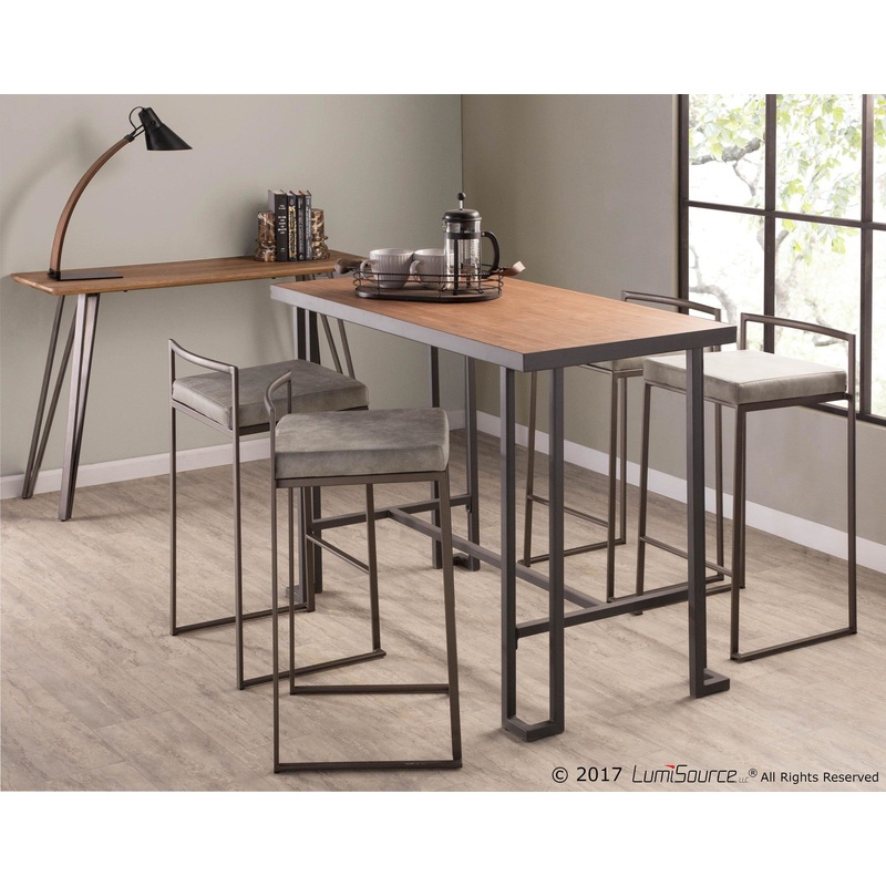 Fuji Stacker 26" Fixed-Height Counter Stool - Set of 3 By LumiSource - B26-FUJIFB ANLGY3