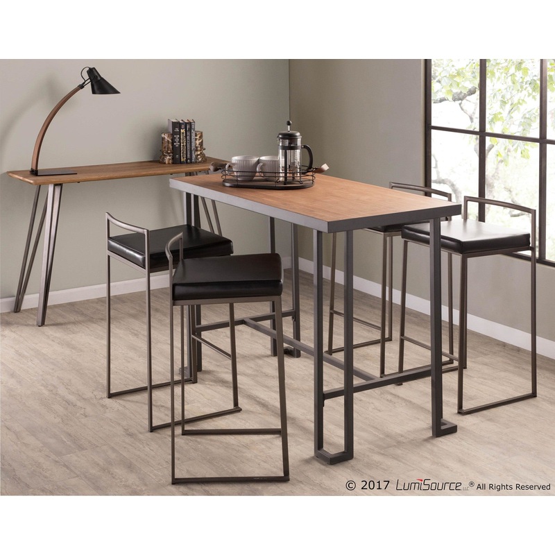 Fuji Stacker 26" Fixed-Height Counter Stool - Set of 3 By LumiSource - B26-FUJIPU ANBK3