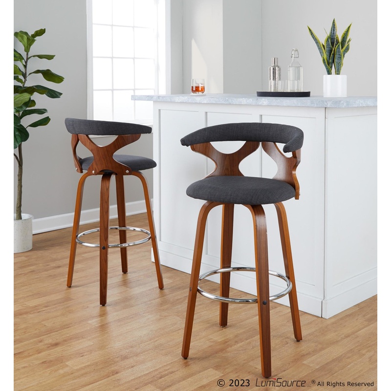 Gardenia 30" Fixed-Height Barstool - Set of 2 By LumiSource - B30-GARDFB-GRTZR2 WLWLCHAR2