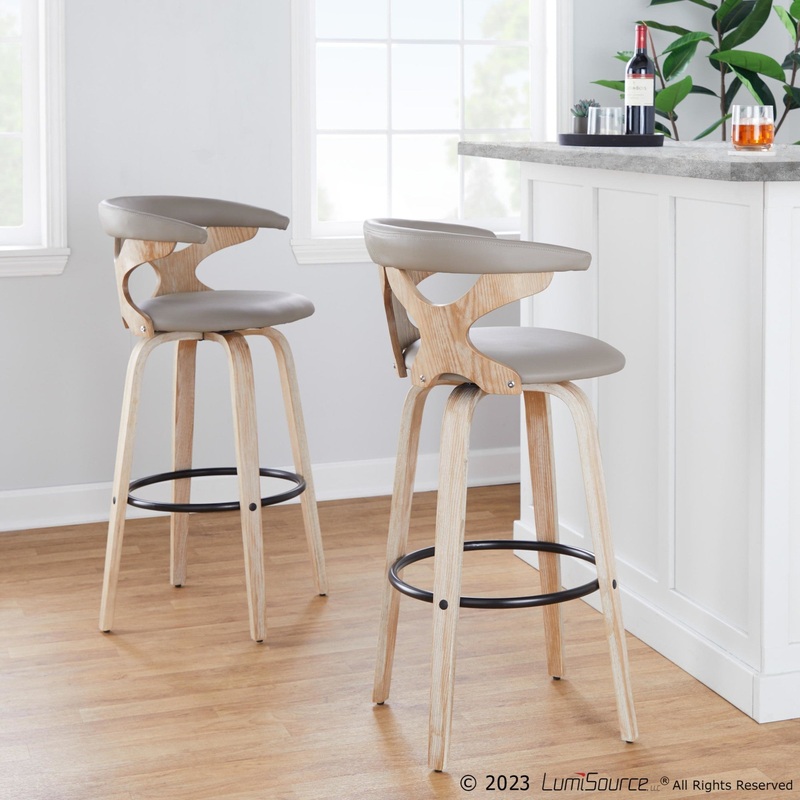 Gardenia 30" Fixed-Height Barstool - Set of 2 By LumiSource - B30-GARDPU-GRTZQ2 WWLGY2