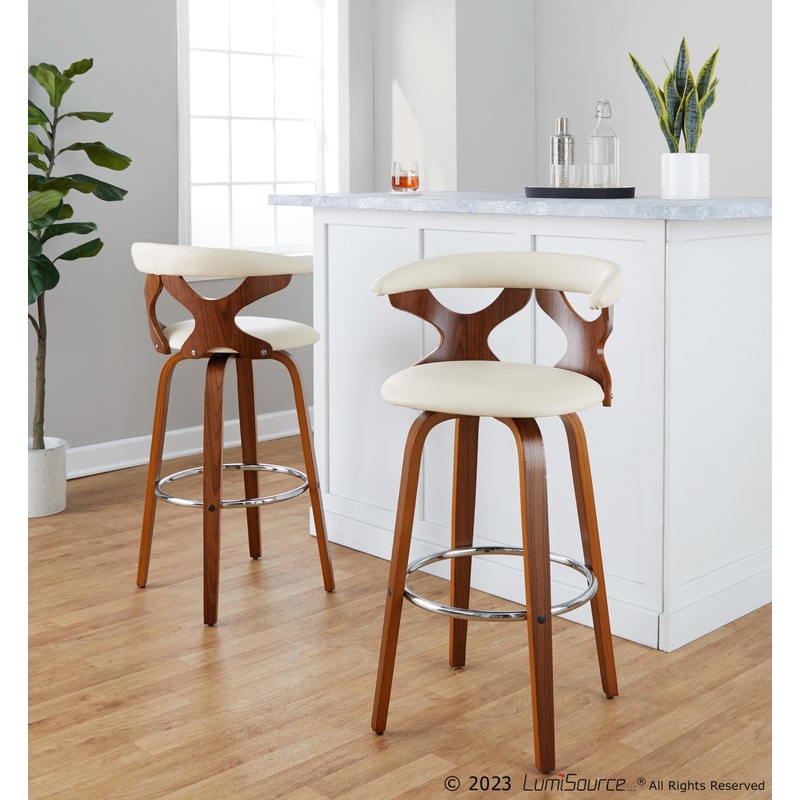 Gardenia 30" Fixed-Height Barstool - Set of 2 By LumiSource - B30-GARDPU-GRTZR2 WLWLCR2