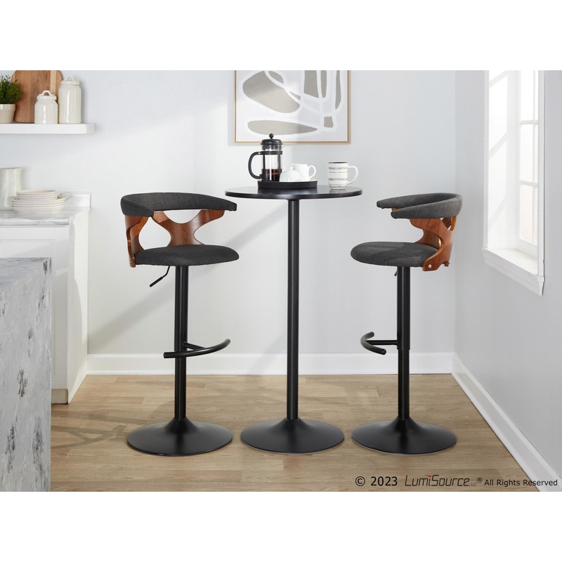 Gardenia Adjustable Barstool - Set of 2 By LumiSource - BS-GARDFB-RT2 BKWLCHAR2