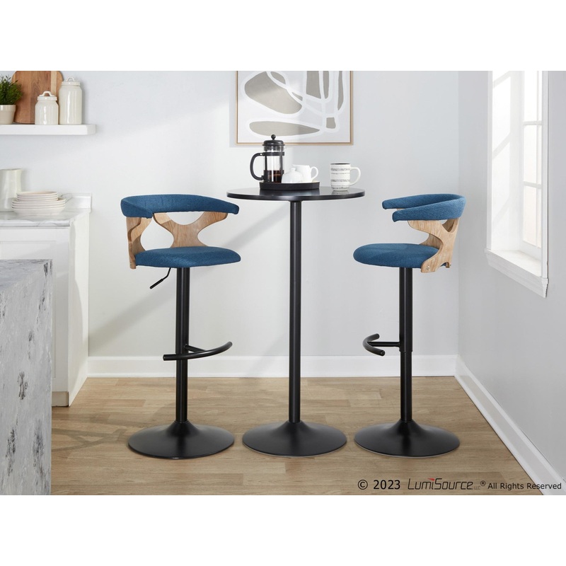 Gardenia Adjustable Barstool - Set of 2 By LumiSource - BS-GARDFB-RT2 BKWWBU2