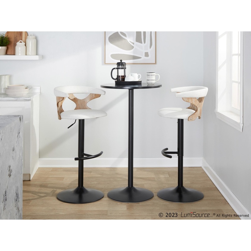 Gardenia Adjustable Barstool - Set of 2 By LumiSource - BS-GARDPU-RT2 BKNACR2