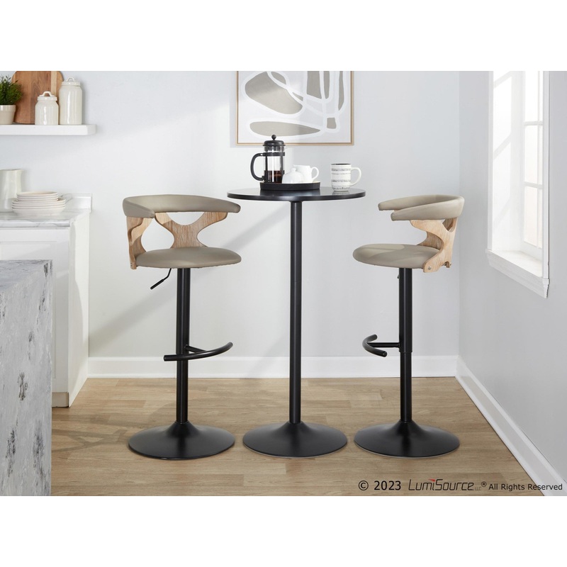 Gardenia Adjustable Barstool - Set of 2 By LumiSource - BS-GARDPU-RT2 BKWWLGY2