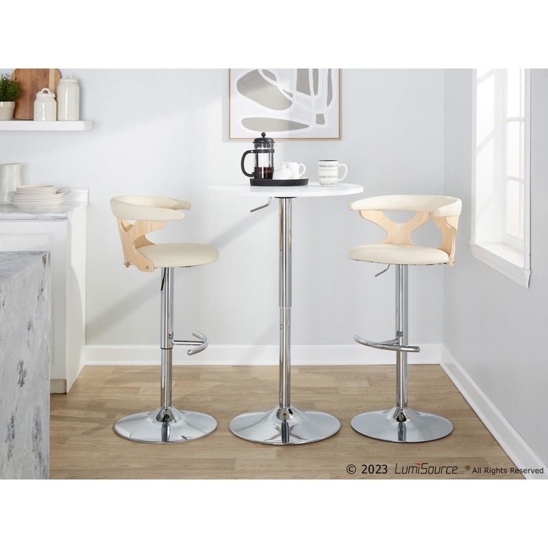 Gardenia Adjustable Barstool - Set of 2 By LumiSource - BS-GARDPU-RT2 CHRNACR2