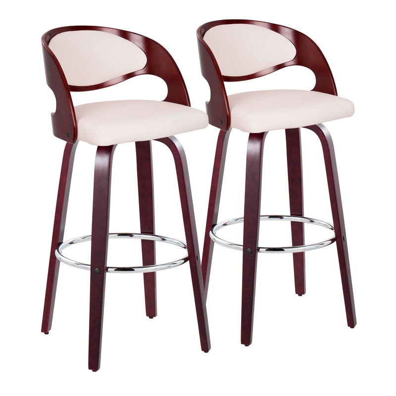 Pino 30" Fixed-Height Barstool - Set of 2 By LumiSource - B30-PINOPU-GRTZR2 CHCHW2