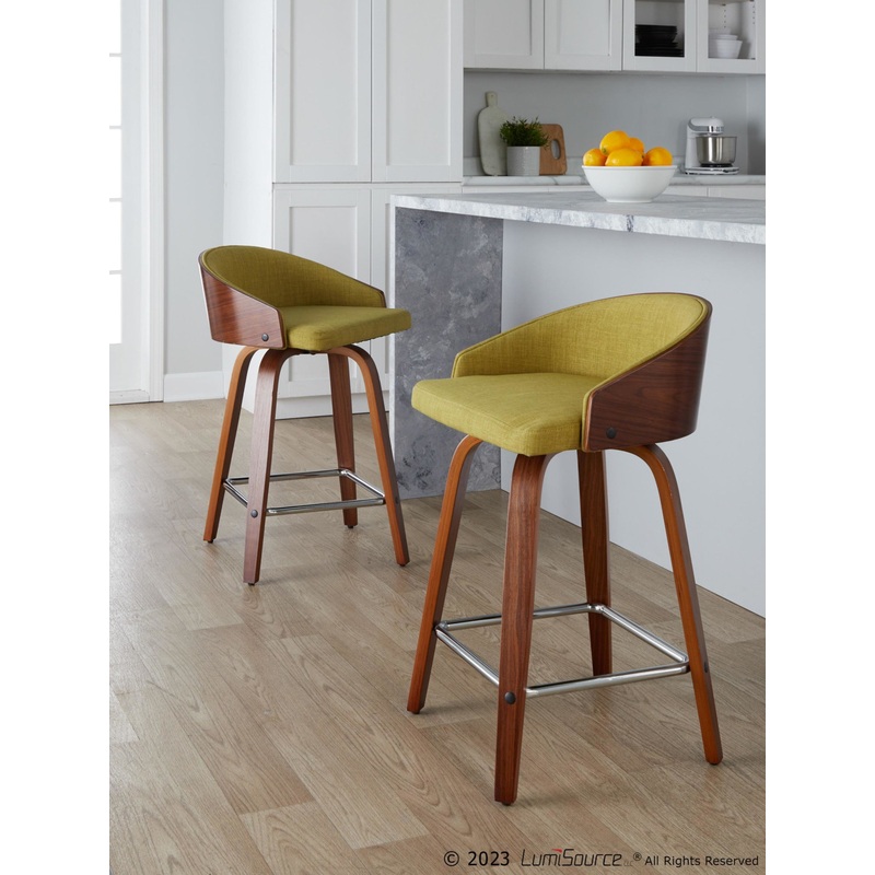 Shiraz 24" Fixed-Height Counter Stool - Set of 2 By LumiSource - B24-SHIRAZ-GRTZS2 WLWLGN2