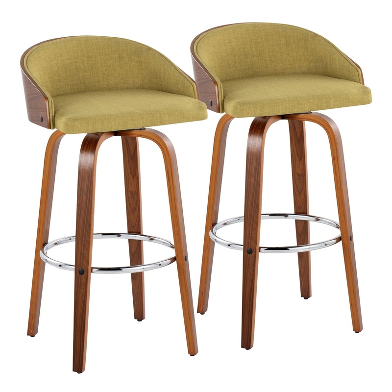 Shiraz 30" Fixed-Height Barstool - Set of 2 By LumiSource - B30-SHIRAZ-GRTZS2 WLWLGN2