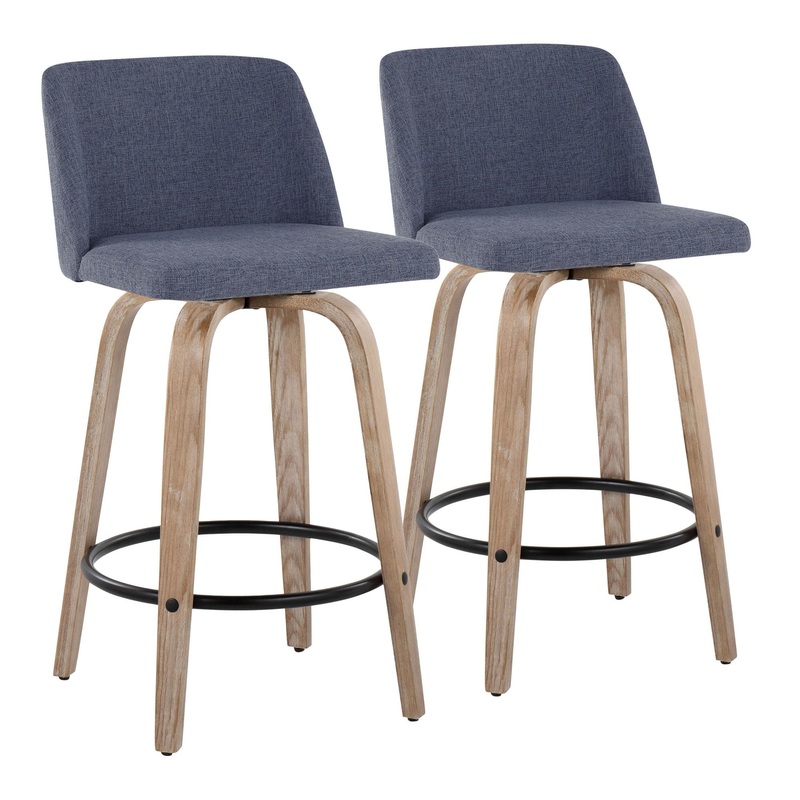 Toriano 26" Fixed-Height Counter Stool - Set of 2 By LumiSource - B26-TRNOFB-GRTZQ2 WWBU2