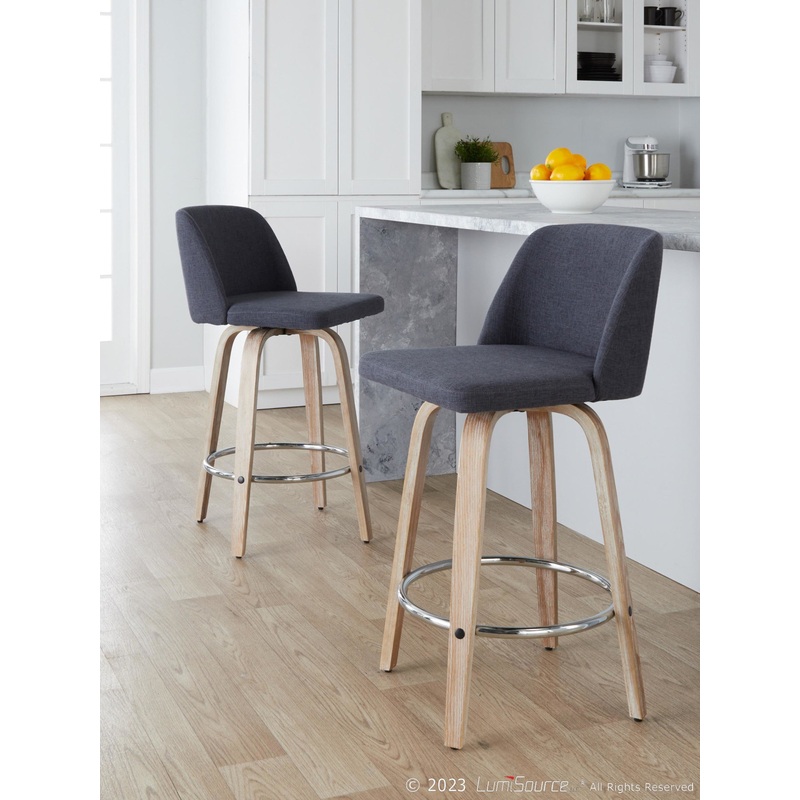 Toriano 26" Fixed-Height Counter Stool - Set of 2 By LumiSource - B26-TRNOFB-GRTZR2 WWBU2