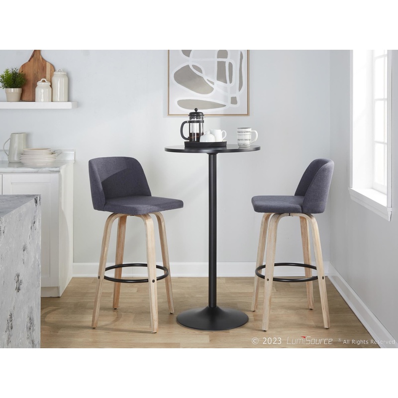 Toriano 30" Fixed-Height Barstool - Set of 2 By LumiSource - B30-TRNOFB-GRTZQ2 WWBU2