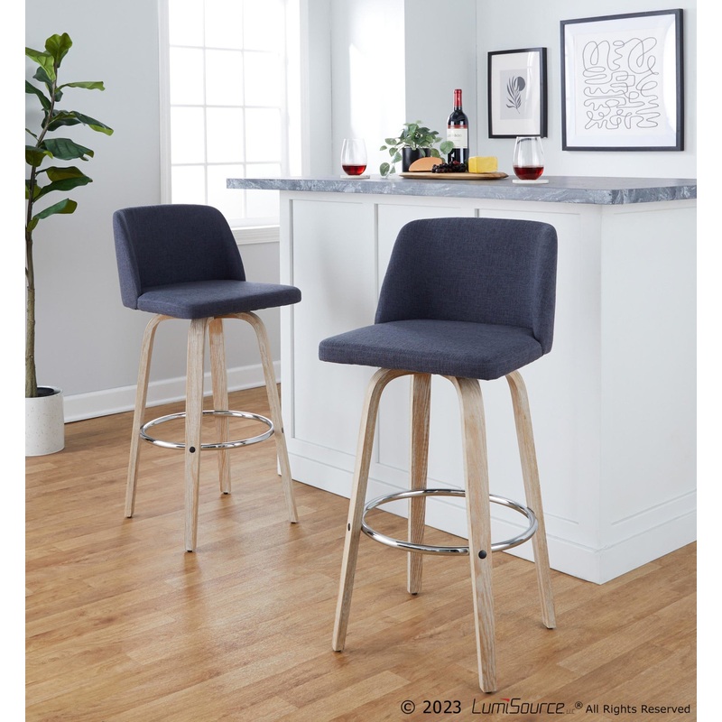 Toriano 30" Fixed-Height Barstool - Set of 2 By LumiSource - B30-TRNOFB-GRTZR2 WWBU2
