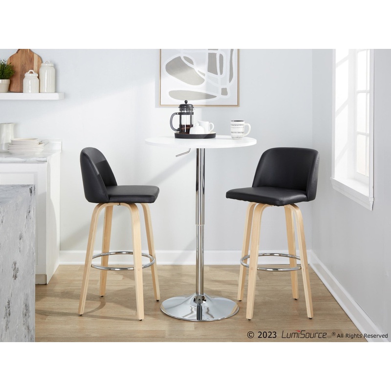 Toriano 30" Fixed-Height Barstool - Set of 2 By LumiSource - B30-TRNOPU-GRTZR2 NABK2