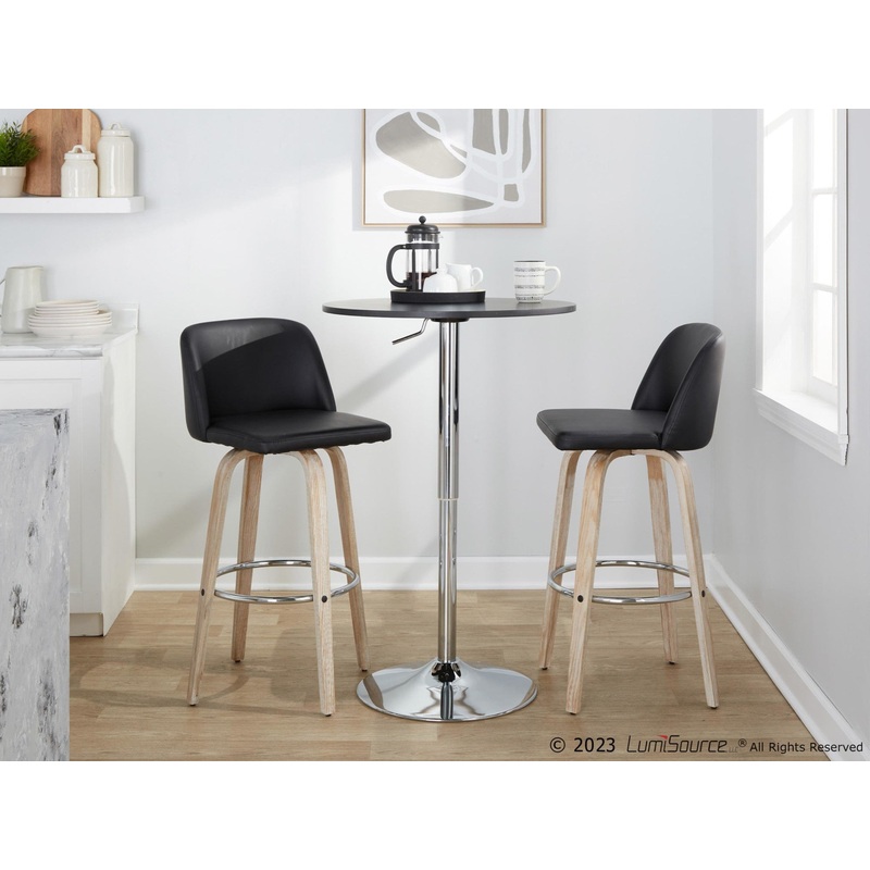 Toriano 30" Fixed-Height Barstool - Set of 2 By LumiSource - B30-TRNOPU-GRTZR2 WWBK2