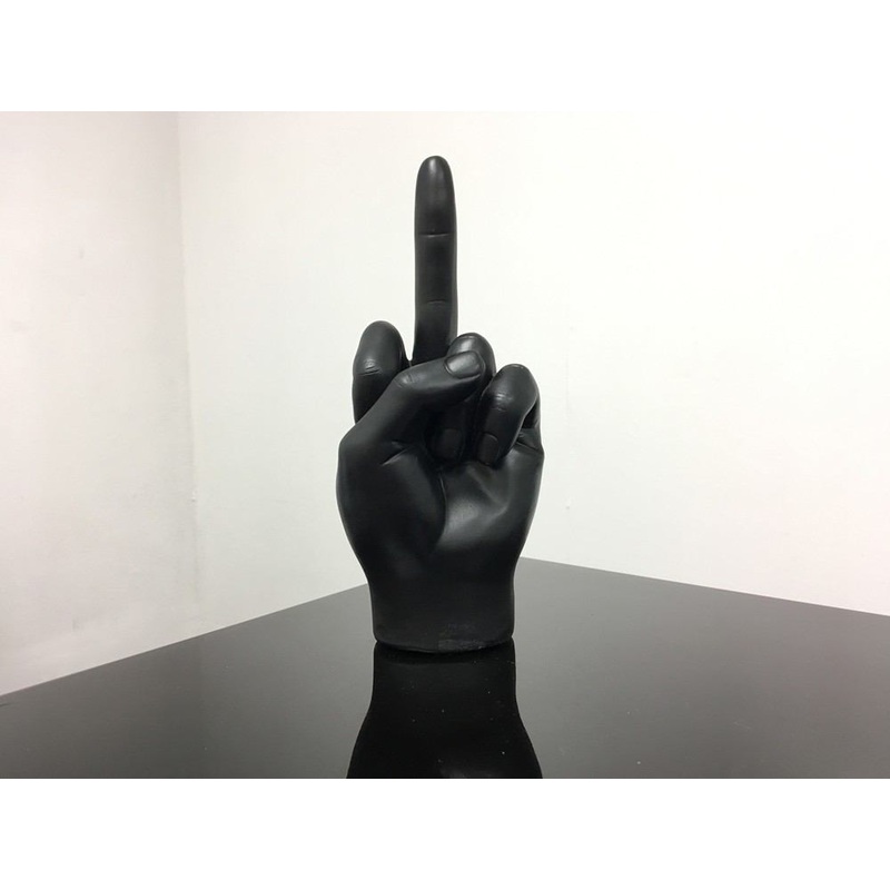 Interior Illusions Plus Black Middle Finger Tabletop - 9" tall