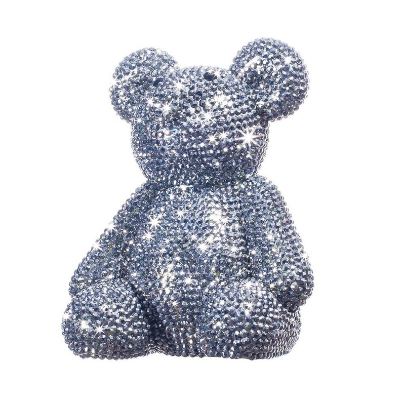 Interior Illusions Plus Graphite Rhinestone Bear Bank - 8" tall