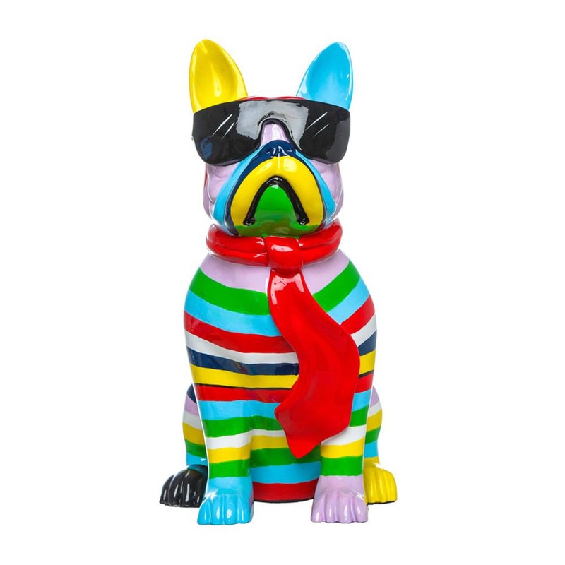 Interior Illusions Plus Stripe Dog with Black Glasses - 14" tall