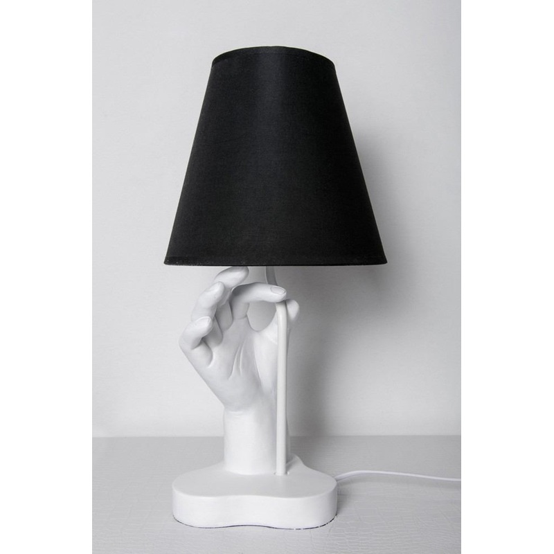 Interior Illusions Plus White & Black Hand Lamp - 20" tall