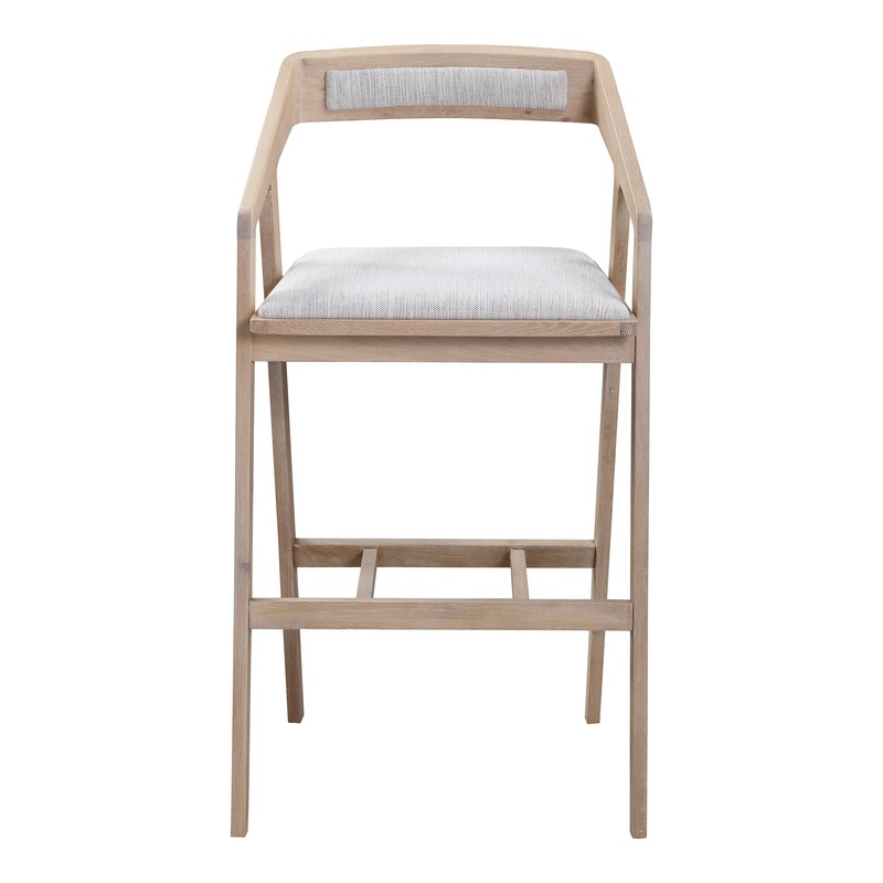 Padma Oak Barstool Light Grey By Moe's Home Collection