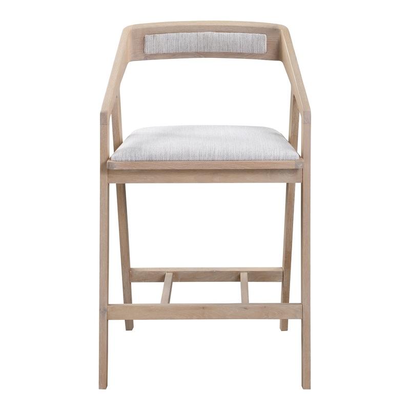 Padma Oak Counter Stool Light Grey By Moe's Home Collection
