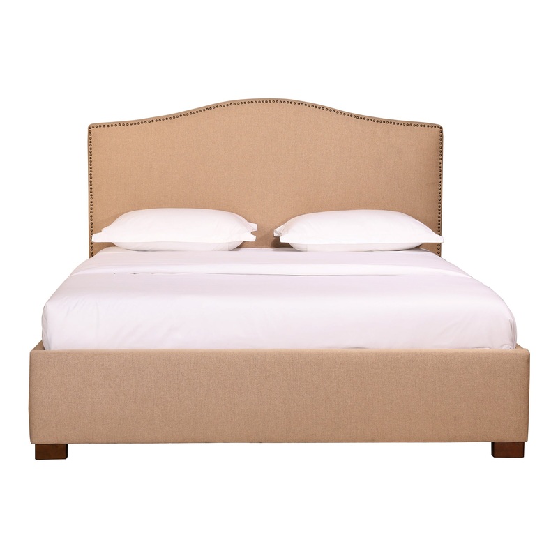 Zale Queen Bed Oatmeal By Moe's Home Collection
