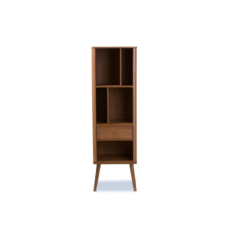 Baxton Studio Ellingham Mid-century Retro Modern 1-drawer Sideboard Storage Cabinet Bookcase Organizer
