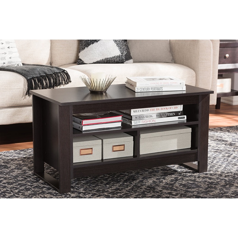 Baxton Studio Nerissa Modern and Contemporary Wenge Brown Finished Coffee Table