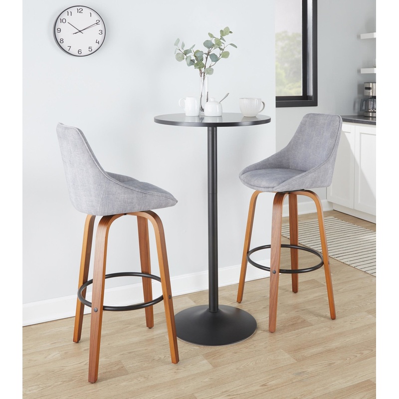 Diana 30" Fixed-Height Barstool - Set of 2 By LumiSource - B30-DIANACOR-GRTZQ2 WLGY2