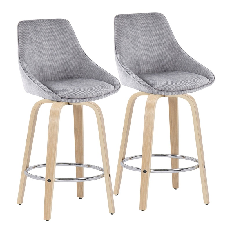 Diana Fixed Height Counter Stool - Set of 2 By LumiSource - B26-DIANACORGRT-R2 NAGY2