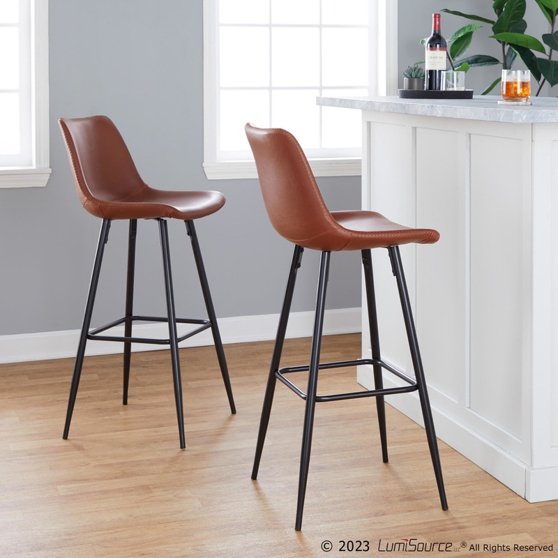 Durango 30" Fixed-Height Barstool - Set of 2 By LumiSource - B30-DRNGPU-MARGX2 BKCG2