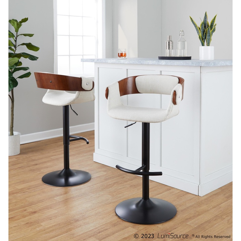 Elisa Adjustable Barstool - Set of 2 By LumiSource - BS-ELISAFB-RT2 BKWLCR2